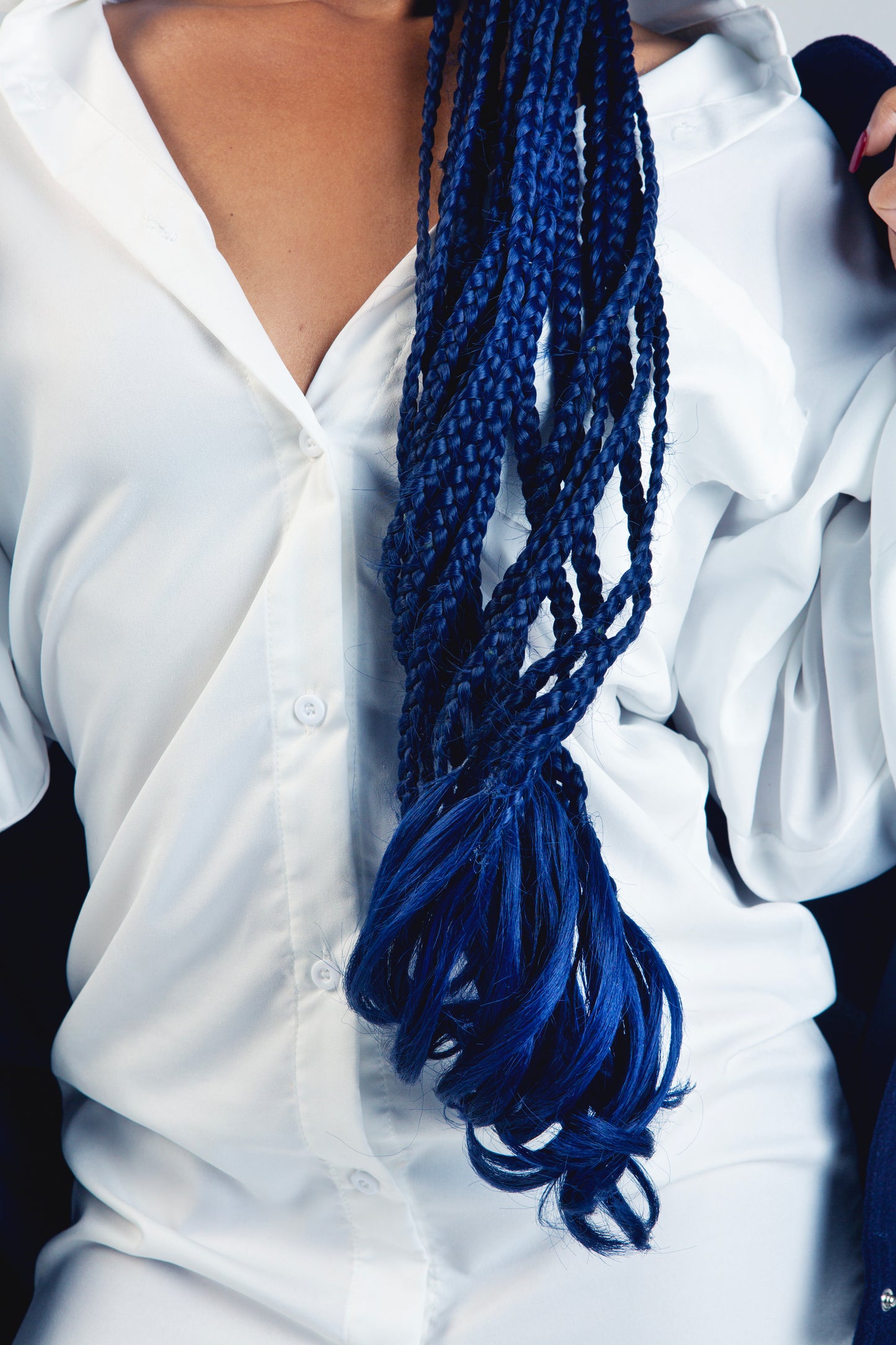 24” Navy Blue French Curl Braiding Hair