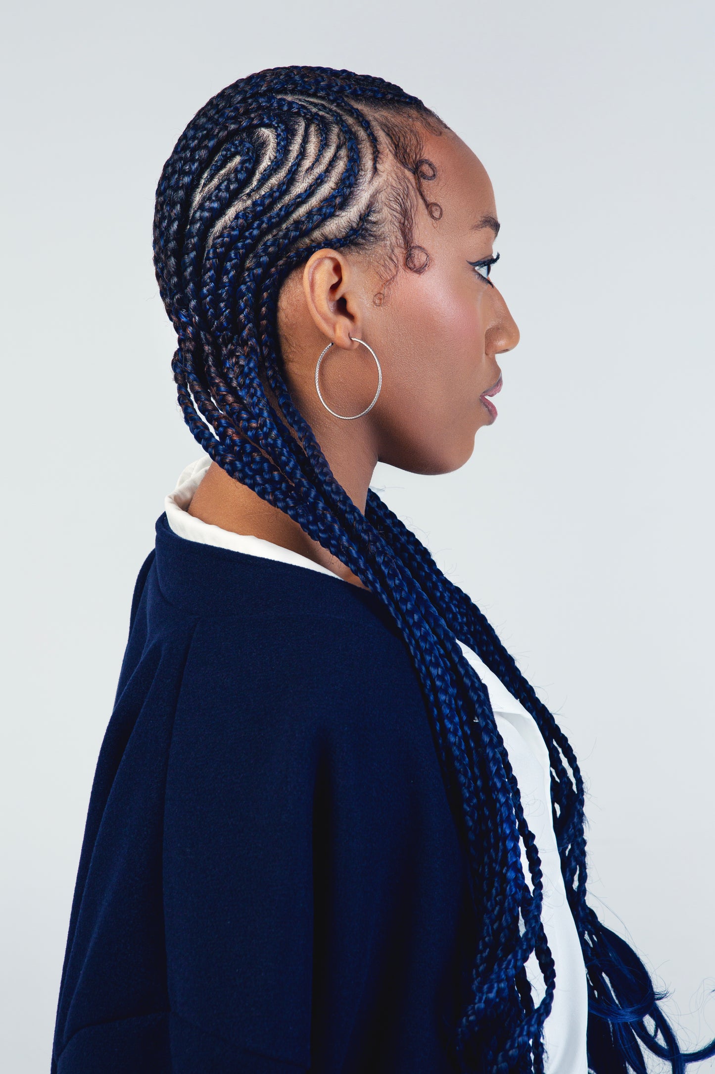 24” Navy Blue French Curl Braiding Hair