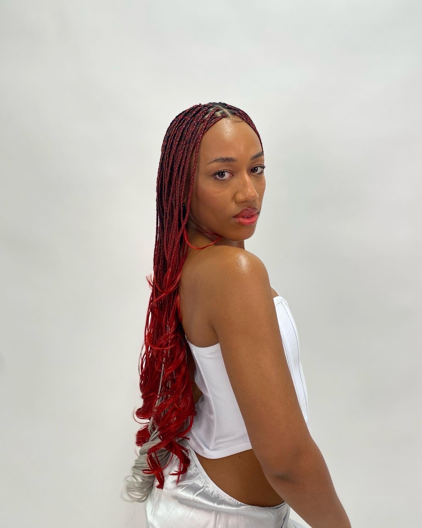 24” Red Velvet French Curl Braiding Hair