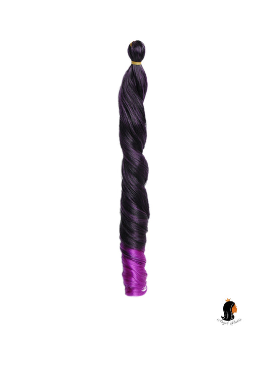 24” Purple Noir French Curl Braiding Hair