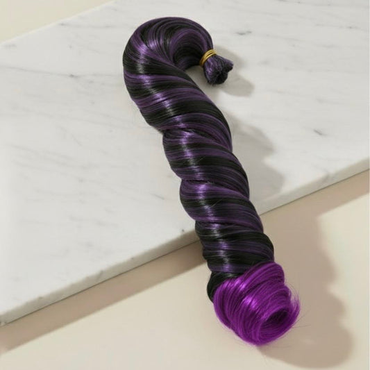 24” Purple Noir French Curl Braiding Hair