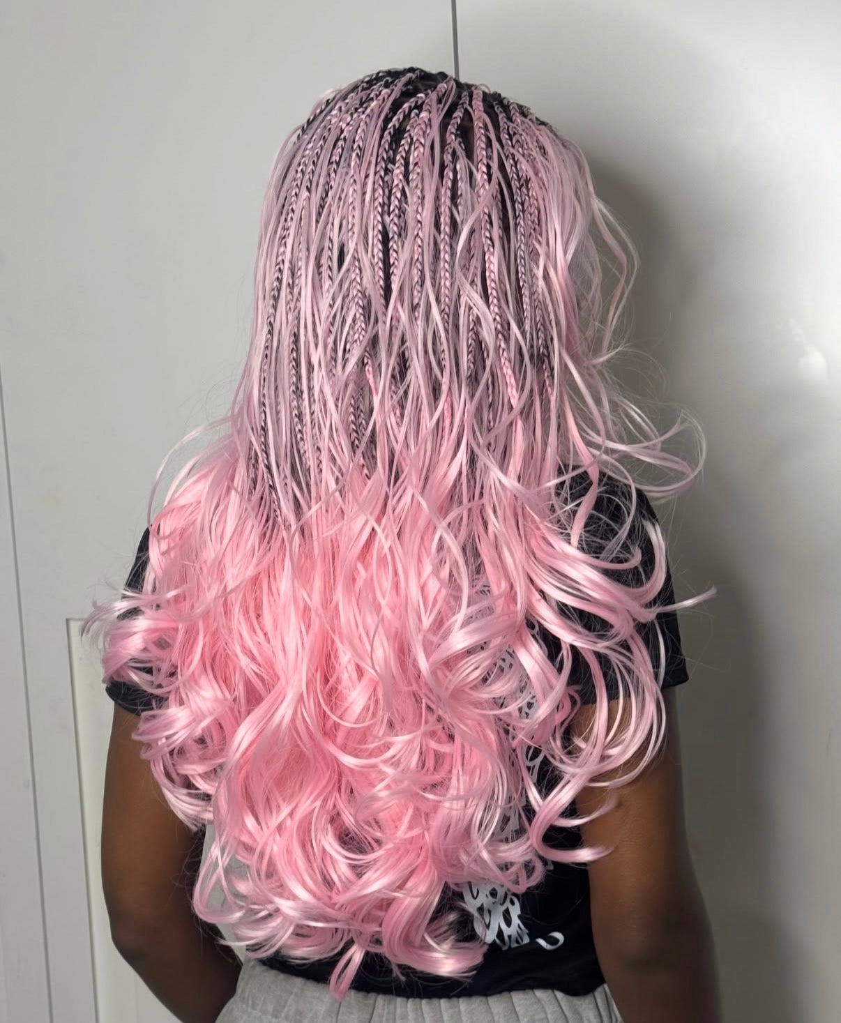 24” Baby Pink French Curl Braiding Hair