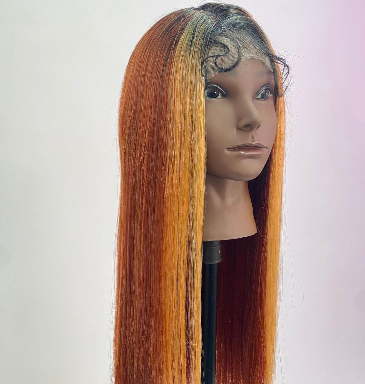 Pumpkin Spice Chunky Highlight Synthetic Wig 22”